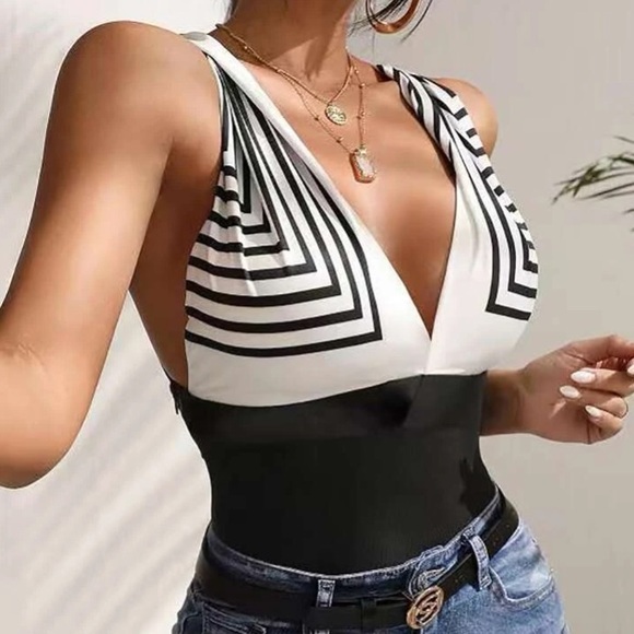 Lavishly Paris Tops - Discontinued Lavishly Paris Plunging V Neck Tank